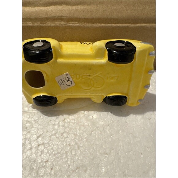 Dept 56 Original 1987 Snow Village Accessories Yellow Checker Taxi 5106-3 No Box - Picture 5 of 11